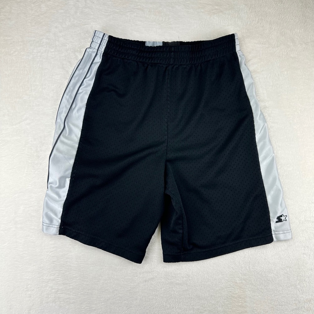 Starter Basketball Shorts Mens L Black Silver Mesh Athletic VTG Y2K Baggy